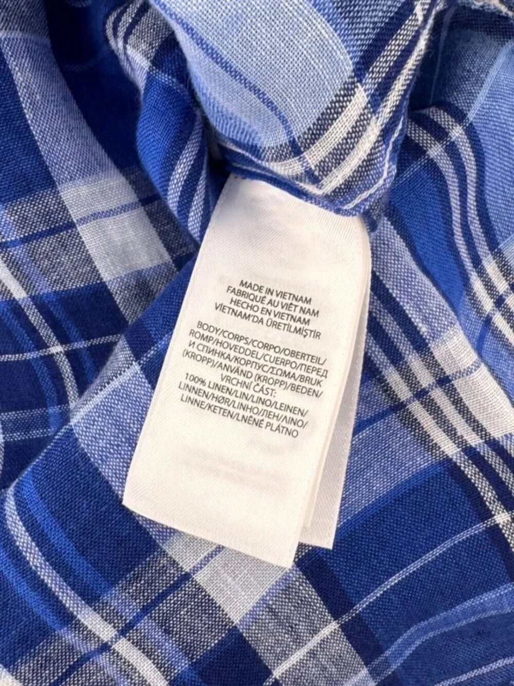 NWT Polo Ralph Lauren Men's Blue Plaid Linen Short Sleeve Popover Shirt XL